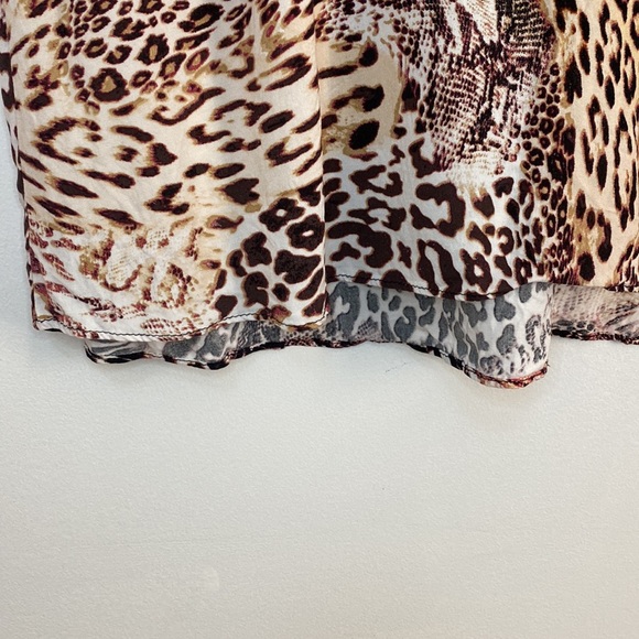 Rockmans - Animal Print Blouse with sparkly detailing on V neckline - Size 20 - Picture 5 of 7